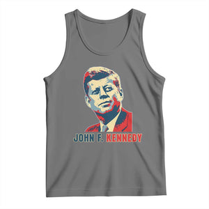 John F Kennedy American Flag US President Tank Top TS14 Black Heather Print Your Wear
