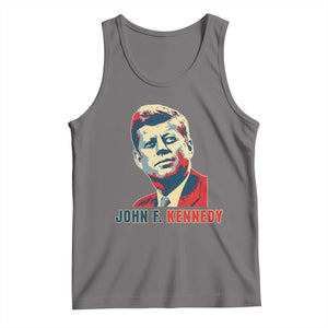 John F Kennedy American Flag US President Tank Top TS14 Deep Heather Print Your Wear
