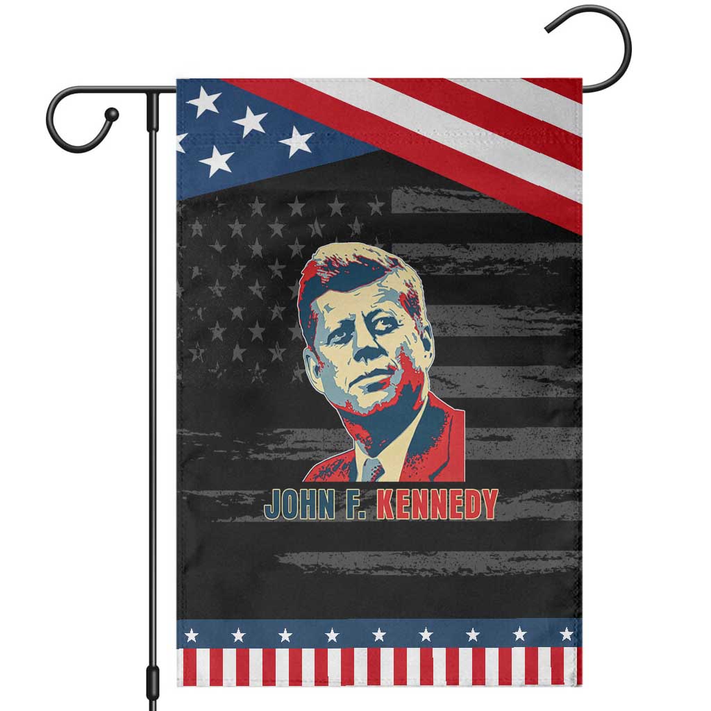 John F Kennedy American Flag US President Garden Flag TS14 Distressed Black Blue Print Your Wear