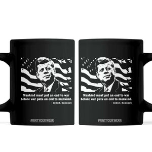 John F Kennedy Quote Coffee Mug American Flag US President TS14 Black Print Your Wear