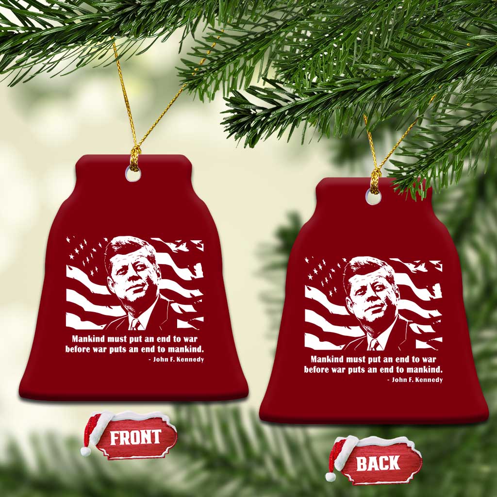 John F Kennedy Quote Ceramic Ornament American Flag US President TS14 Print Your Wear