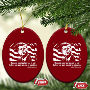 John F Kennedy Quote Ceramic Ornament American Flag US President TS14 Print Your Wear