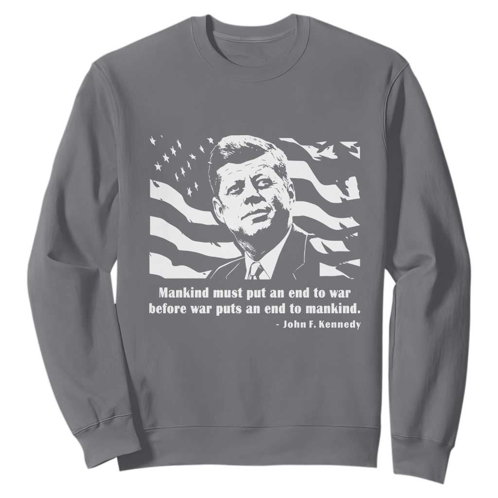 John F Kennedy Quote Sweatshirt American Flag US President TS14 Charcoal Print Your Wear