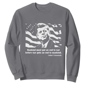 John F Kennedy Quote Sweatshirt American Flag US President TS14 Charcoal Print Your Wear