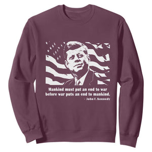 John F Kennedy Quote Sweatshirt American Flag US President TS14 Maroon Print Your Wear