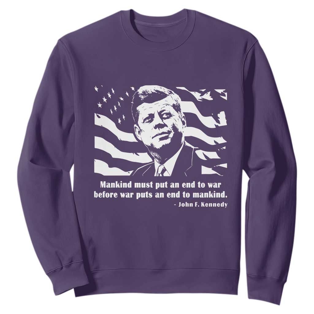 John F Kennedy Quote Sweatshirt American Flag US President TS14 Purple Print Your Wear
