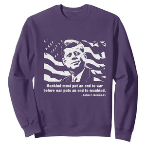 John F Kennedy Quote Sweatshirt American Flag US President TS14 Purple Print Your Wear