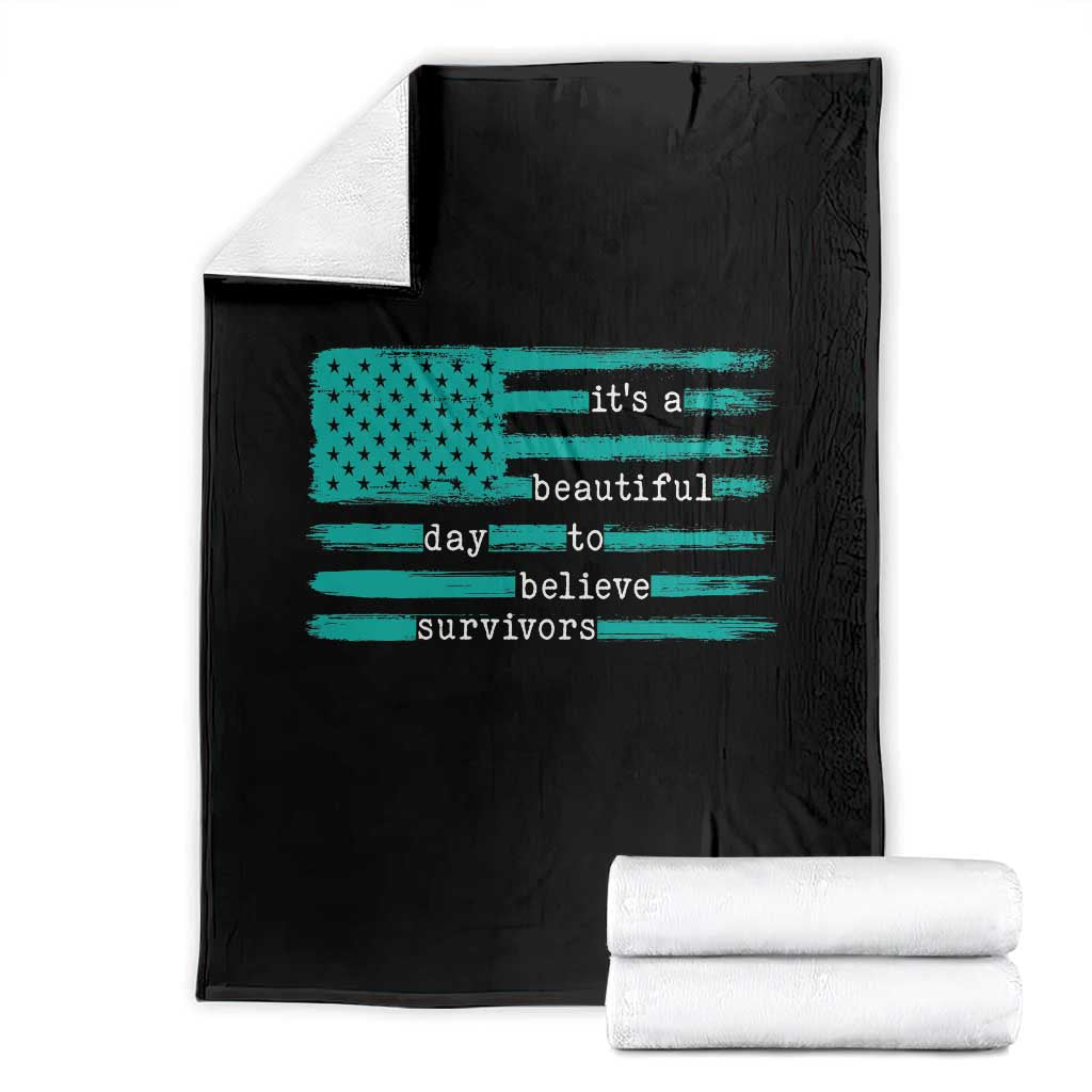 Sexual Assault Awareness Throw Blanket It's a Beautiful Day To Believe Survivors TS14 Black Print Your Wear