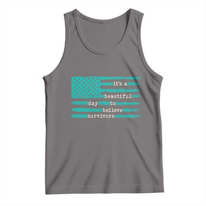 Sexual Assault Awareness Tank Top It's a Beautiful Day To Believe Survivors TS14 Deep Heather Print Your Wear