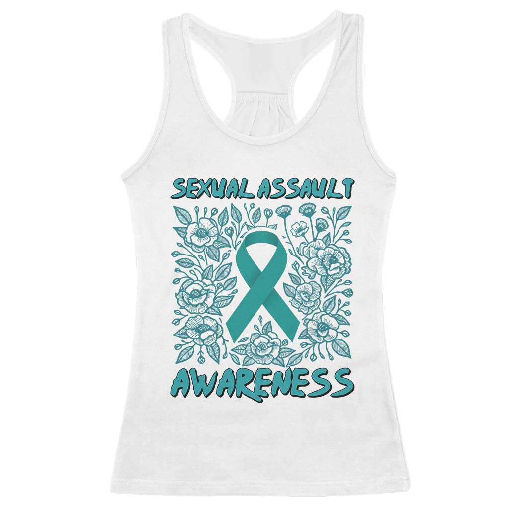 Sexual Assault Awareness Month Racerback Tank Top TS14 White Print Your Wear