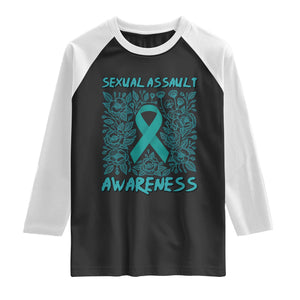 Sexual Assault Awareness Month Raglan Shirt TS14 Black White Print Your Wear