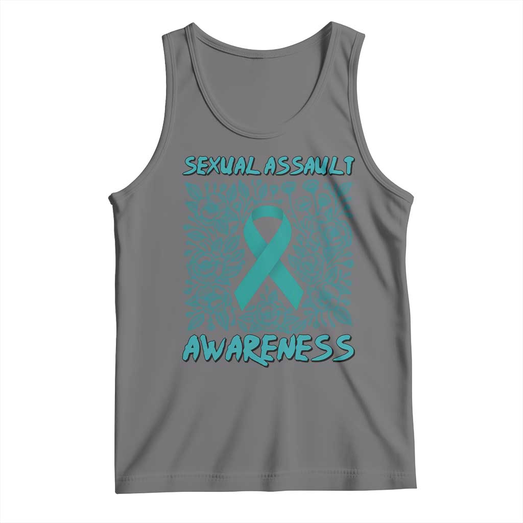 Sexual Assault Awareness Month Tank Top TS14 Black Heather Print Your Wear