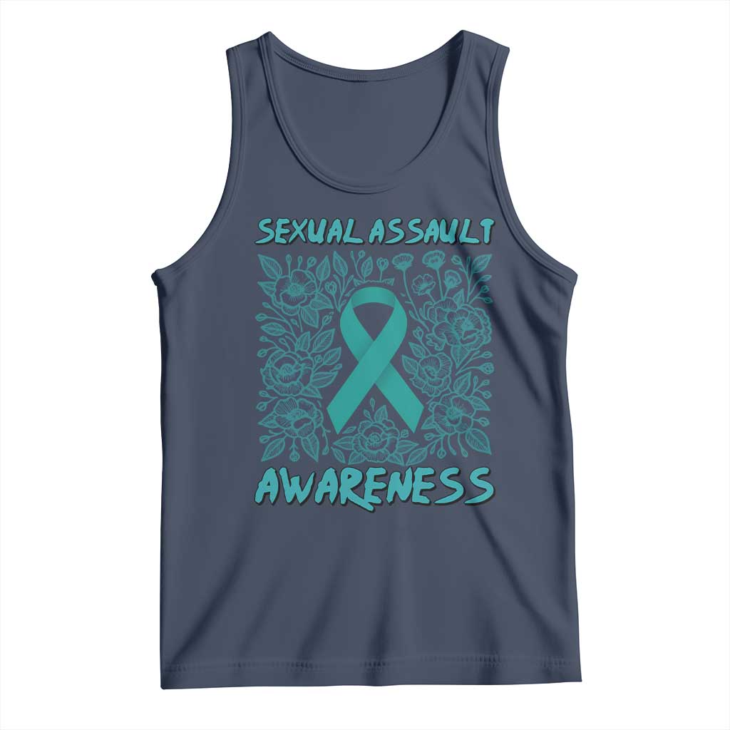 Sexual Assault Awareness Month Tank Top TS14 Navy Print Your Wear