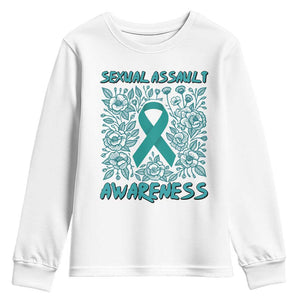 Sexual Assault Awareness Month Youth Sweatshirt TS14 White Print Your Wear