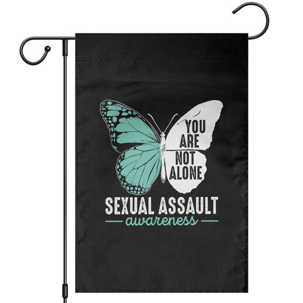 April Sexual Assault Awareness Garden Flag Teal Ribbon Flower TS14 Black Print Your Wear