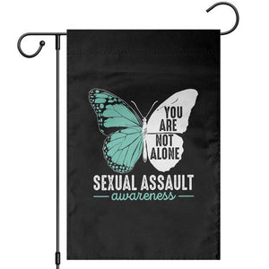 April Sexual Assault Awareness Garden Flag Teal Ribbon Flower TS14 Black Print Your Wear