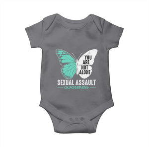 April Sexual Assault Awareness Baby Onesie Teal Ribbon Flower TS14 Charcoal Print Your Wear
