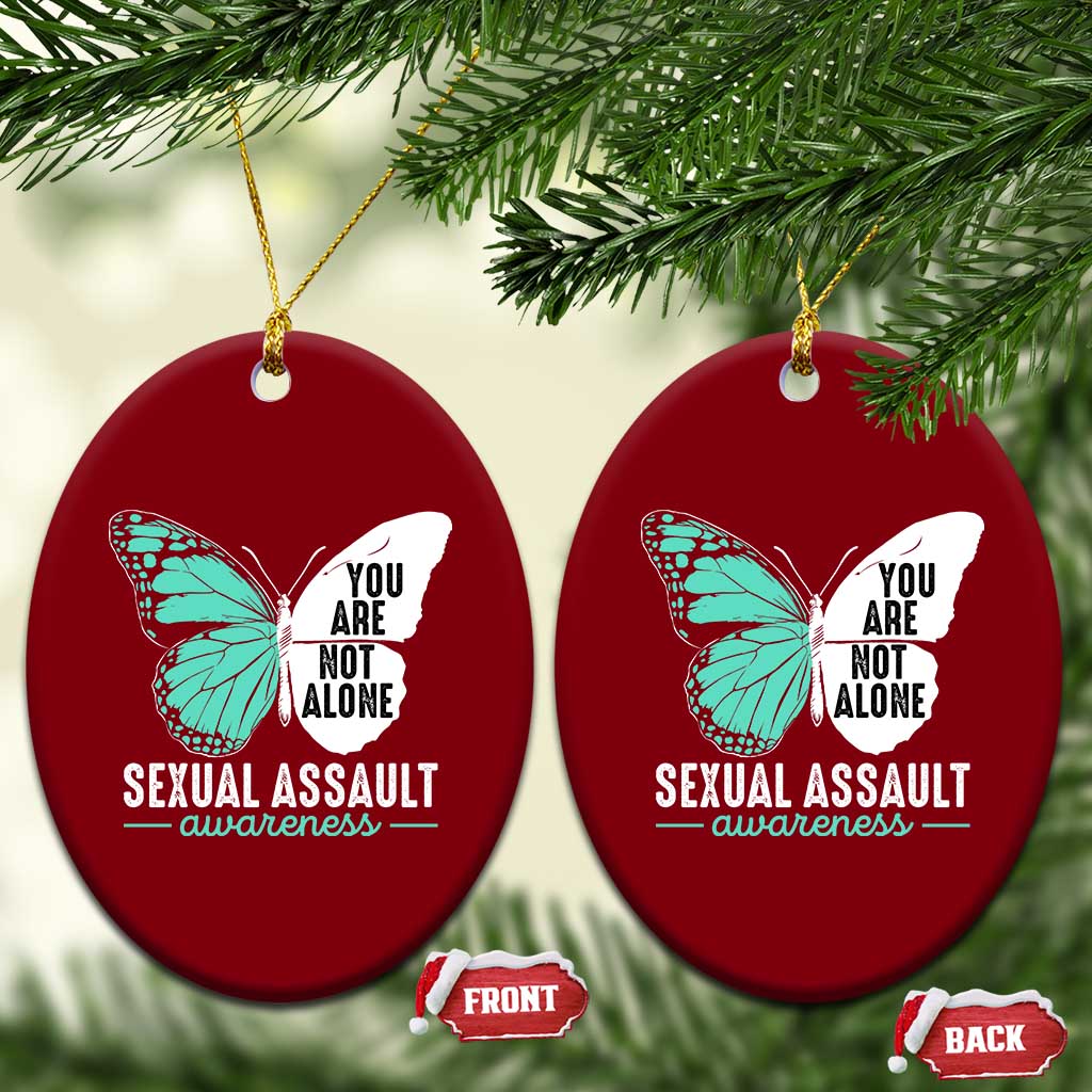 April Sexual Assault Awareness Ceramic Ornament Teal Ribbon Flower TS14 Print Your Wear