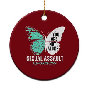 April Sexual Assault Awareness Ceramic Ornament Teal Ribbon Flower TS14 1pc Red Print Your Wear