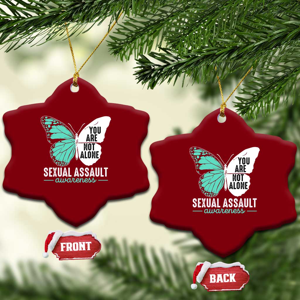 April Sexual Assault Awareness Ceramic Ornament Teal Ribbon Flower TS14 Print Your Wear