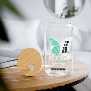 April Sexual Assault Awareness Glass Can Teal Ribbon Flower TS14 Print Your Wear