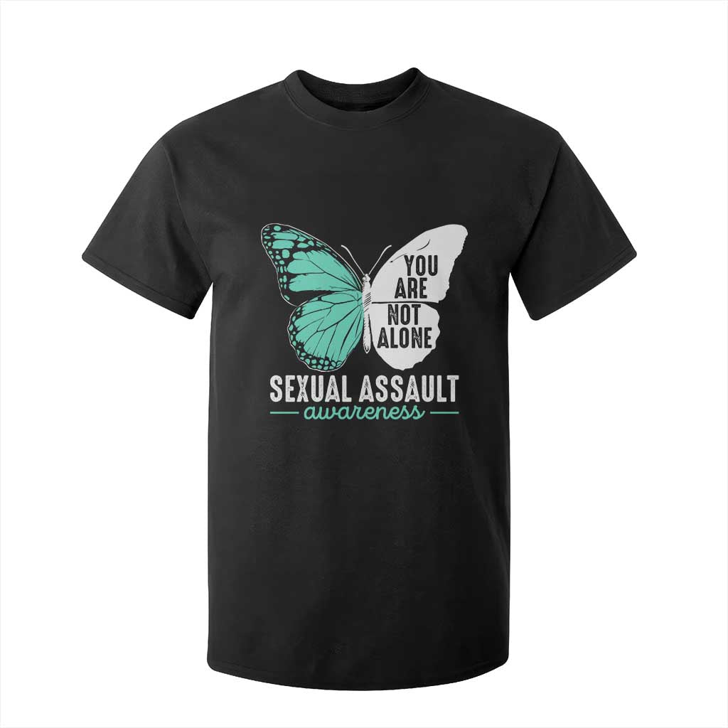 April Sexual Assault Awareness T Shirt For Kid Teal Ribbon Flower TS14 Black Print Your Wear