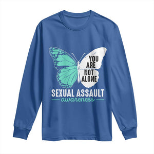 April Sexual Assault Awareness Long Sleeve Shirt Teal Ribbon Flower TS14 Royal Blue Print Your Wear