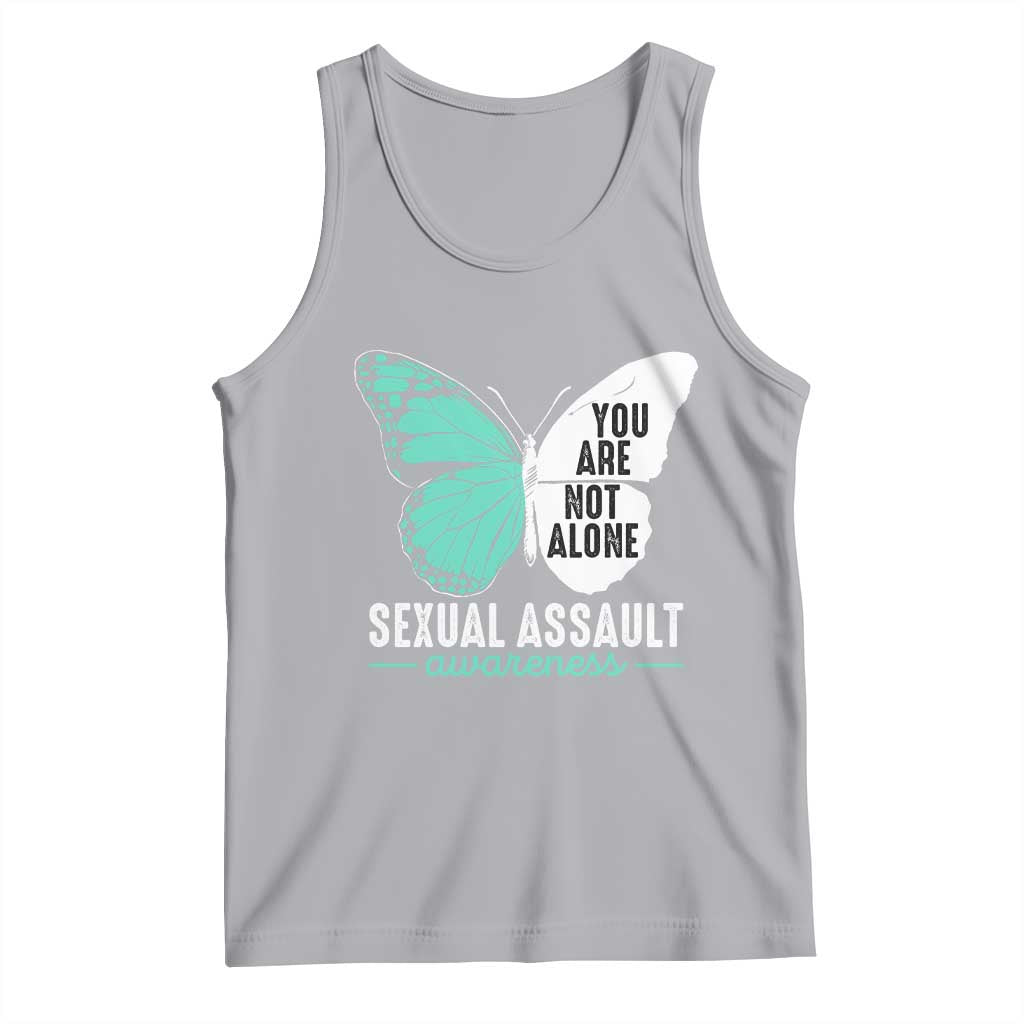 April Sexual Assault Awareness Tank Top Teal Ribbon Flower TS14 Athletic Heather Print Your Wear