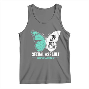April Sexual Assault Awareness Tank Top Teal Ribbon Flower TS14 Black Heather Print Your Wear