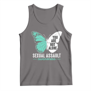 April Sexual Assault Awareness Tank Top Teal Ribbon Flower TS14 Deep Heather Print Your Wear
