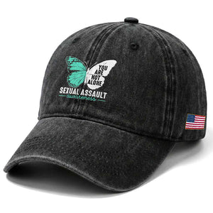 April Sexual Assault Awareness Washed Cotton Baseball Cap Teal Ribbon Flower TS14 Print Your Wear