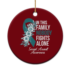 Sexual Assault Awareness Ceramic Ornament In This Family Nobody Fights Alone TS14 1pc Red Print Your Wear