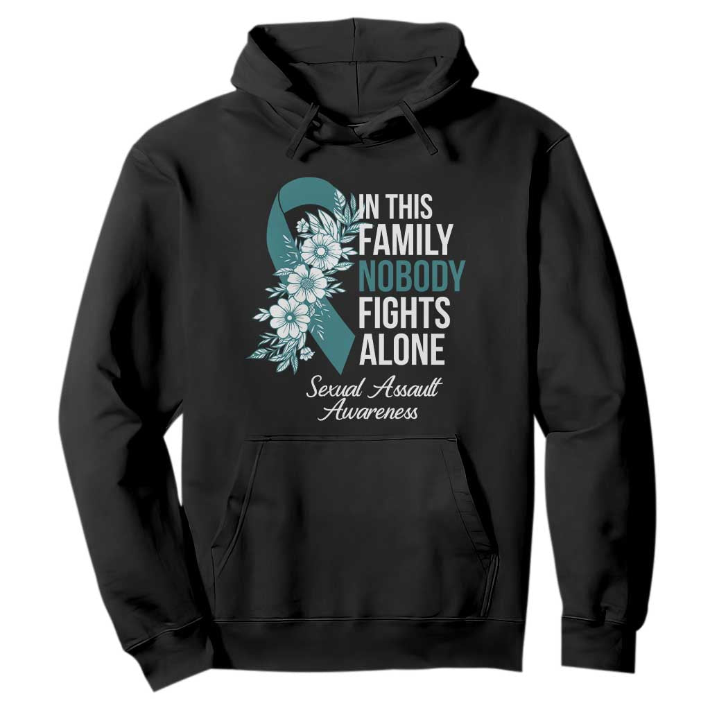 Sexual Assault Awareness Hoodie In This Family Nobody Fights Alone TS14 Black Print Your Wear