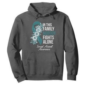 Sexual Assault Awareness Hoodie In This Family Nobody Fights Alone TS14 Dark Heather Print Your Wear