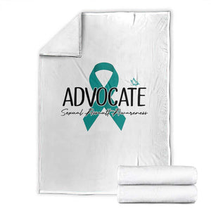 Sexual Assault Awareness Advocate Throw Blanket TS14 White Print Your Wear