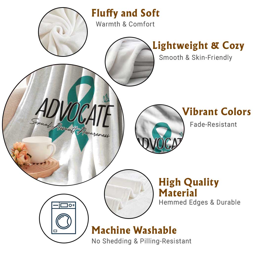 Sexual Assault Awareness Advocate Throw Blanket TS14 Print Your Wear