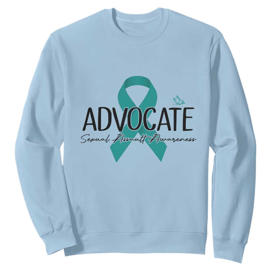 Sexual Assault Awareness Advocate Sweatshirt TS14 Light Blue Print Your Wear