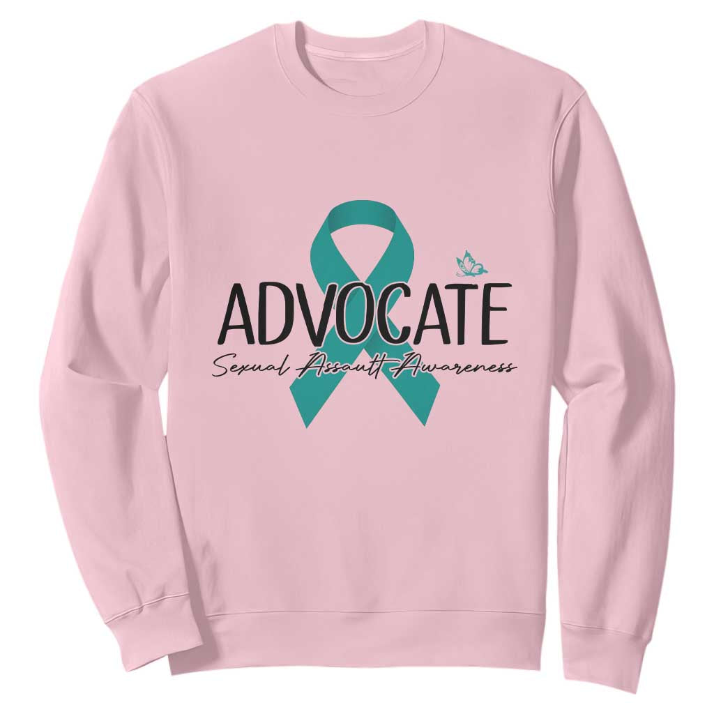 Sexual Assault Awareness Advocate Sweatshirt TS14 Light Pink Print Your Wear