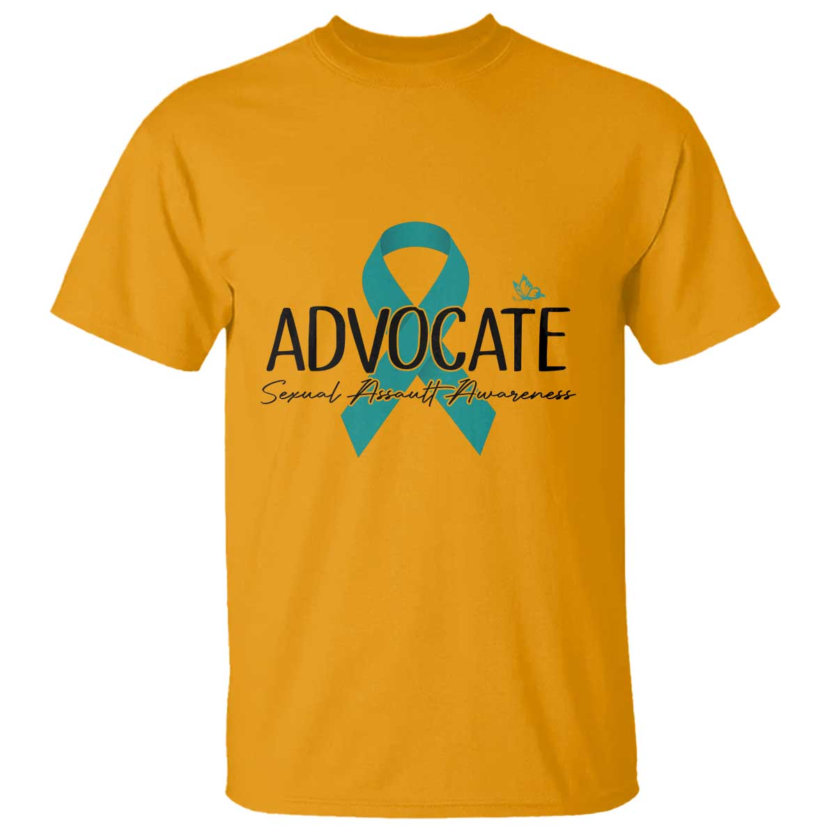 Sexual Assault Awareness Advocate T Shirt TS14 Gold Print Your Wear