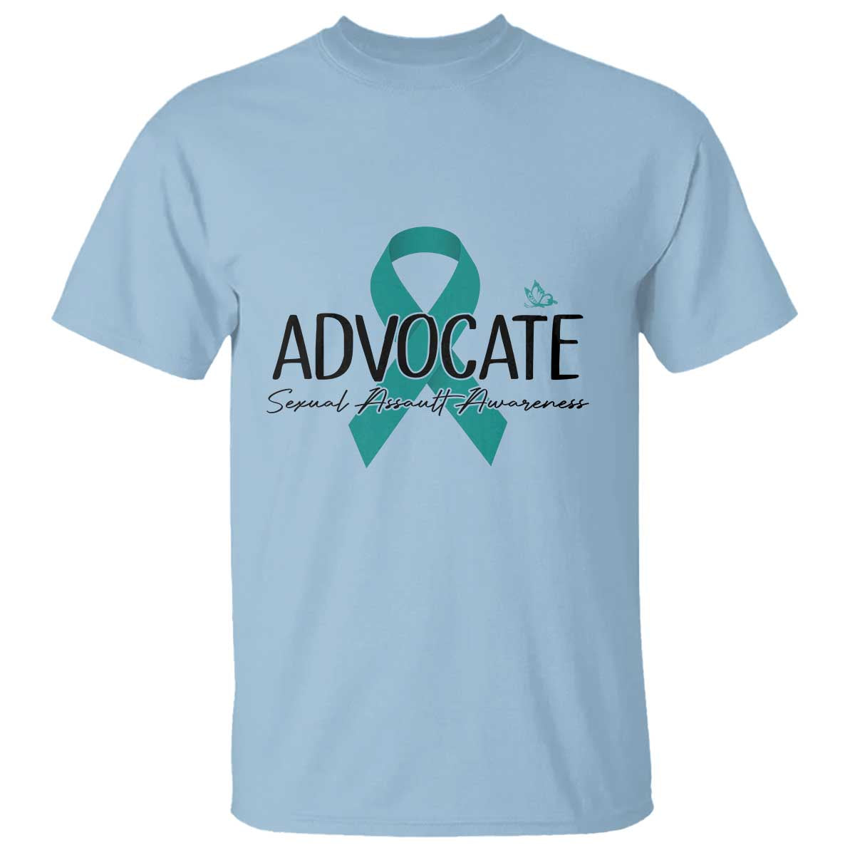 Sexual Assault Awareness Advocate T Shirt TS14 Light Blue Print Your Wear