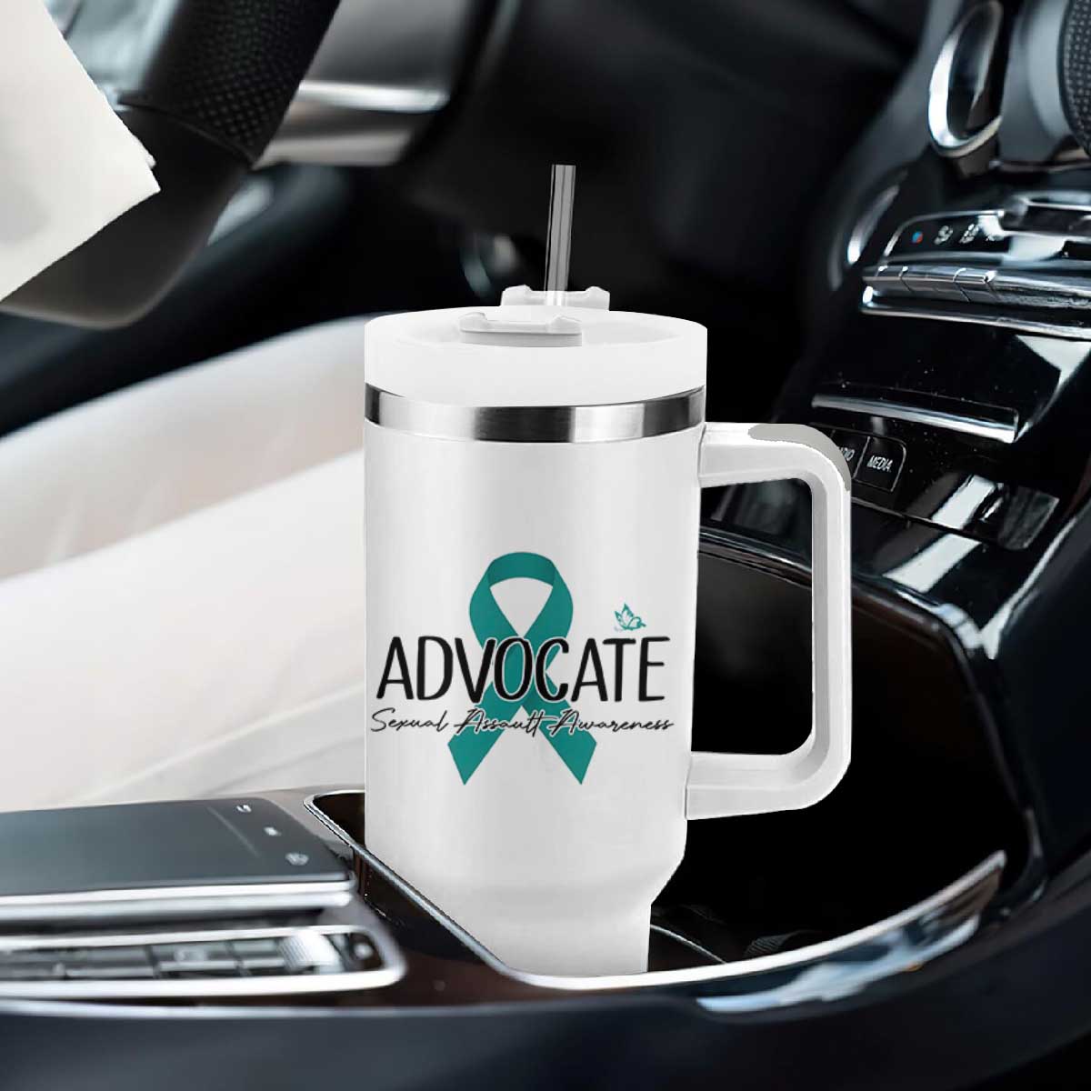 Sexual Assault Awareness Advocate Tumbler With Handle TS14 Print Your Wear