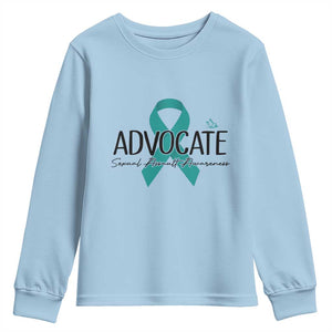 Sexual Assault Awareness Advocate Youth Sweatshirt TS14 Light Blue Print Your Wear