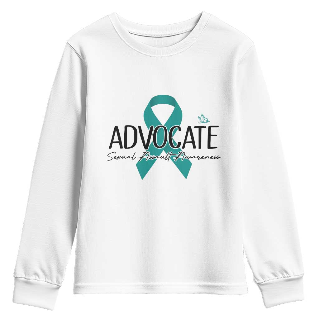 Sexual Assault Awareness Advocate Youth Sweatshirt TS14 White Print Your Wear