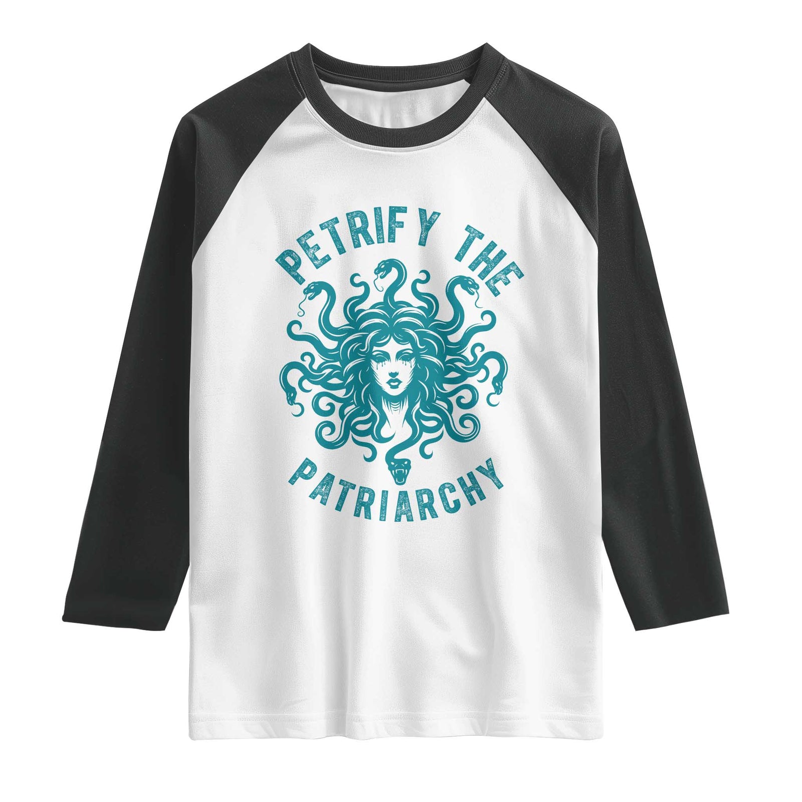 Sexual Assault Awareness Raglan Shirt Petrify The Patriarchy Medusa Feminism TS14 White Black Print Your Wear