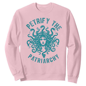 Sexual Assault Awareness Sweatshirt Petrify The Patriarchy Medusa Feminism TS14 Light Pink Print Your Wear