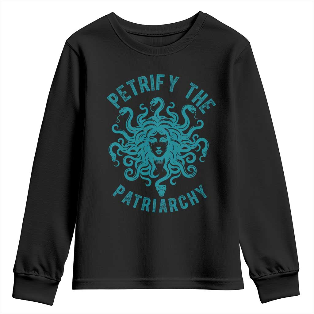 Sexual Assault Awareness Youth Sweatshirt Petrify The Patriarchy Medusa Feminism TS14 Black Print Your Wear