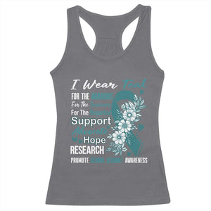 Sexual Assault Awareness Racerback Tank Top Teal Ribbon Flower TS14 Charcoal Print Your Wear
