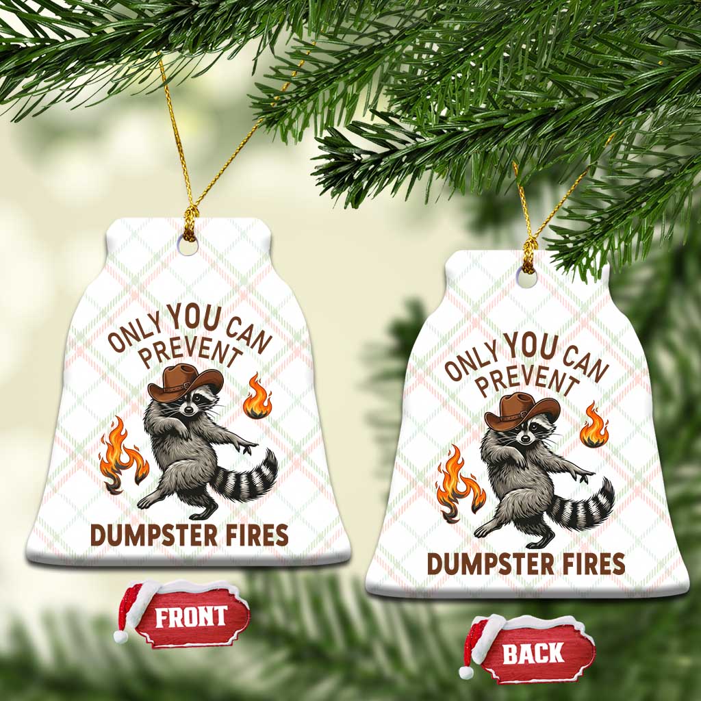 Only You Can Prevent Dumpster Fires Ceramic Ornament Funny Raccoon Sarcastic Humor TS14 Print Your Wear