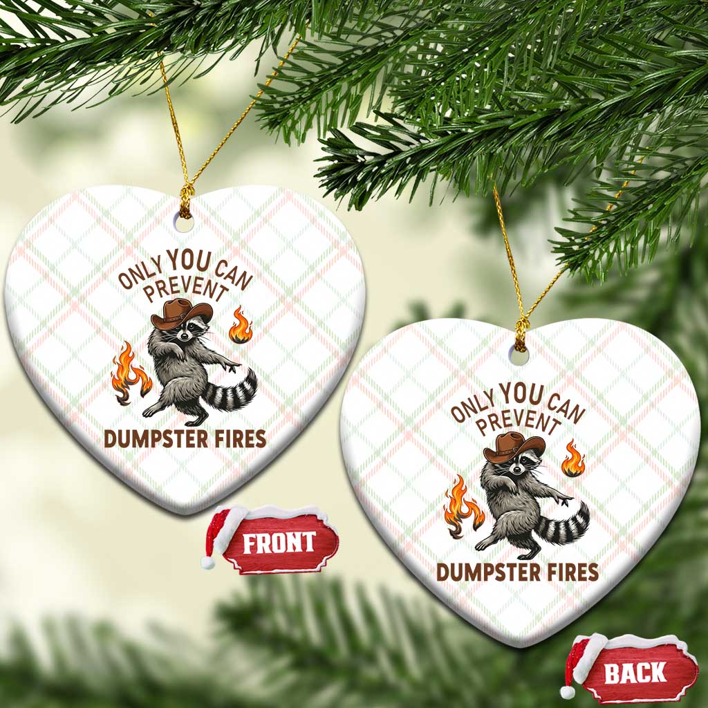 Only You Can Prevent Dumpster Fires Ceramic Ornament Funny Raccoon Sarcastic Humor TS14 Print Your Wear