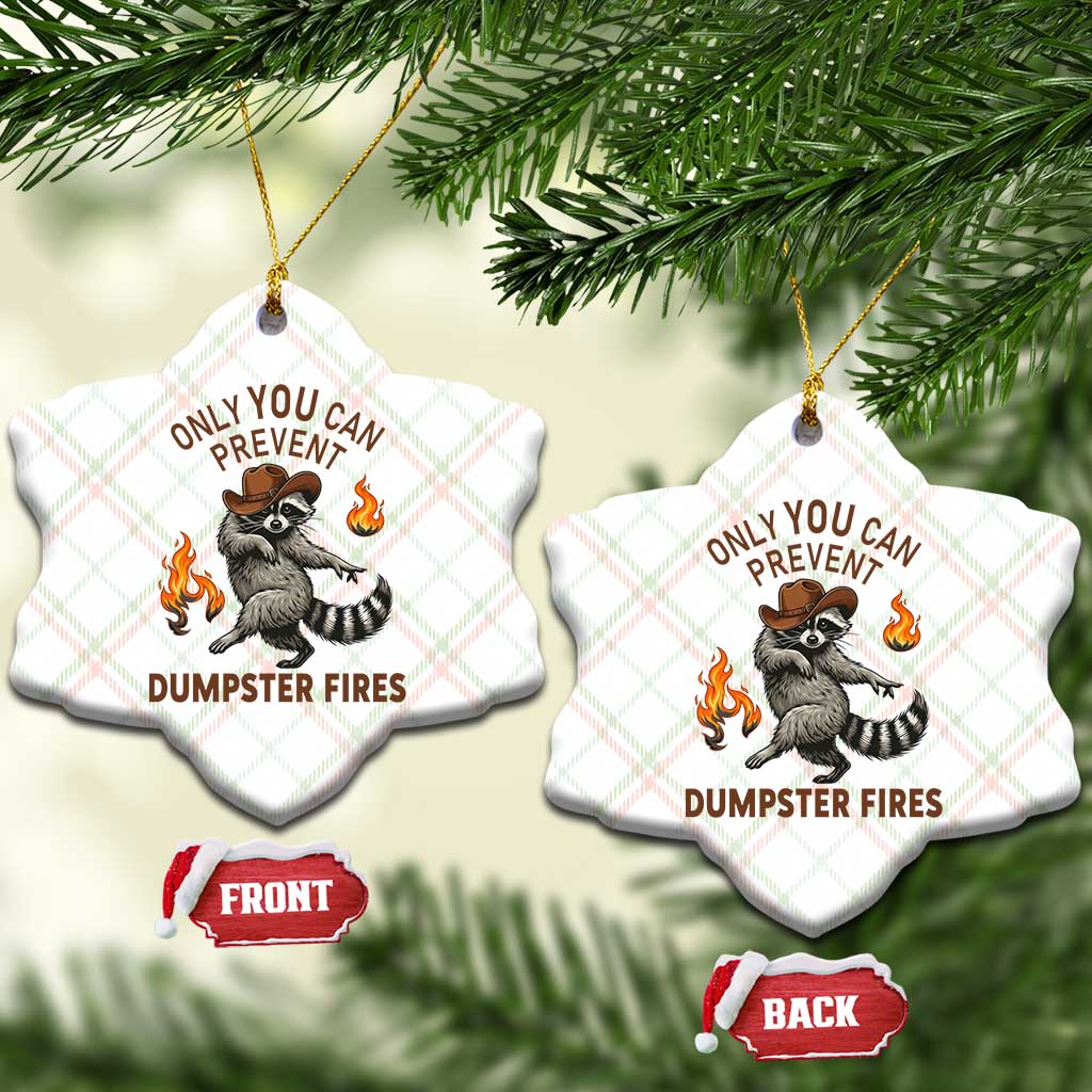 Only You Can Prevent Dumpster Fires Ceramic Ornament Funny Raccoon Sarcastic Humor TS14 Print Your Wear